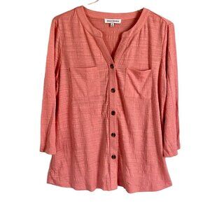 Emily Daniels Button Up Top 3/4 Sleeve Women's Medium